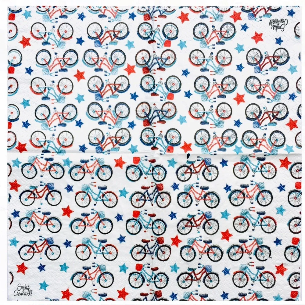4th of July Decoupage Napkin Bundle Patriotic Stars & Stripes US Flag, 13 pcs